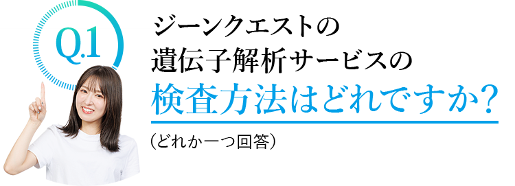 Q1.ジーンクエストの遺伝子解析サービスの 検査方法はどれですか？